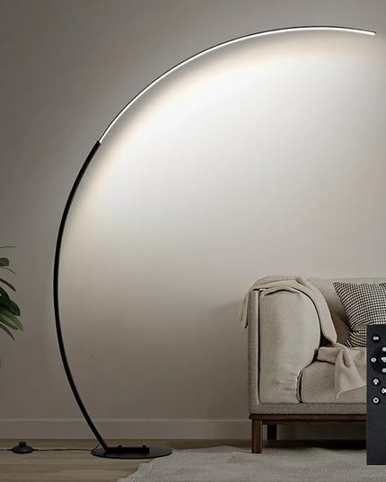 Dimmable LED Floor Lamp with 3 Color Temperatures, Ultra Bright 2000LM Arc Floor Lamps for Living Room, Modern Standing Tall Lamp with Remote Control Reading Floor Lamp for Bedroom Office Classroom - LeafyLoom