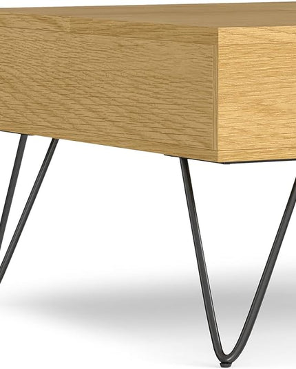 SIMPLIHOME Hunter Lift Top Square Coffee Table, 32 inch, Oak - LeafyLoom
