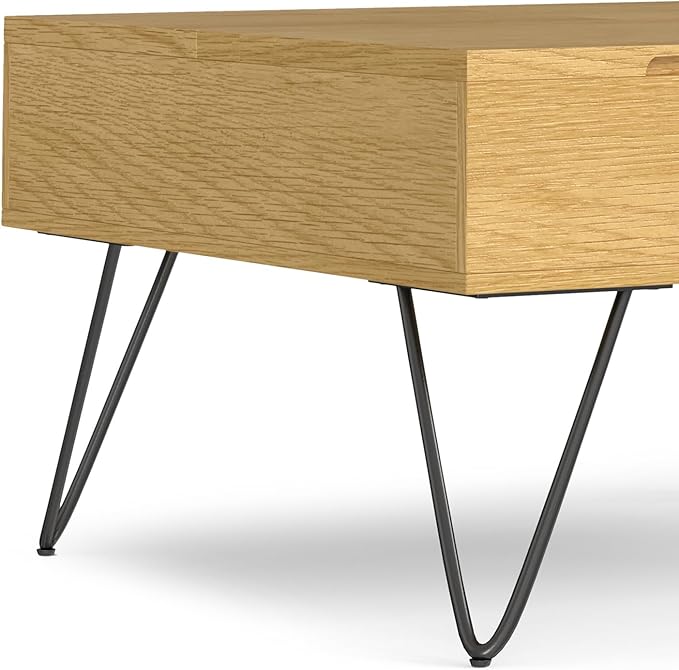 SIMPLIHOME Hunter Lift Top Square Coffee Table, 32 inch, Oak - LeafyLoom