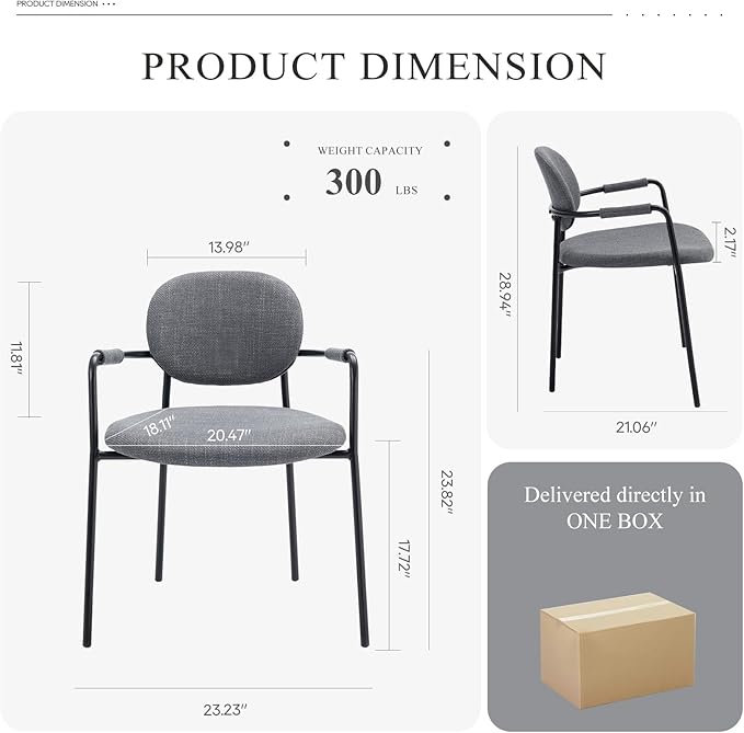 COLAMY Dining Chairs Set of 4, Fabric Dining Chairs Set of 4 with Arms, Upholstered Small Dining Armchairs with Back for Kitchen, Dining Room, Grey - LeafyLoom