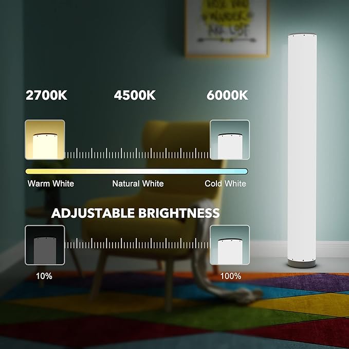 2-Pack Corner Floor Lamp,Lamps for Living Room with Smart App and Remote Control,Color Changing Mood Lighting with Music Sync,Colorful Atmosphere Decoration Lamp Dimmable Night Light - LeafyLoom