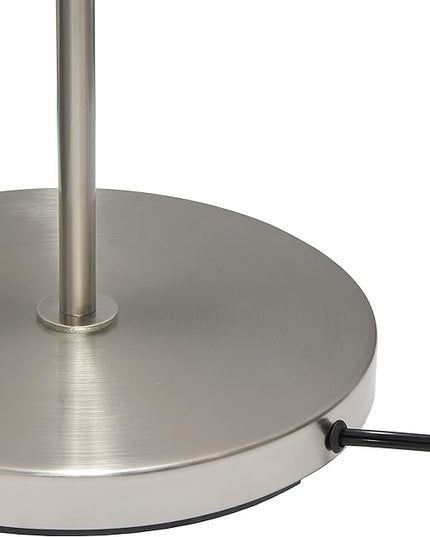 Simple Designs LF2004-GRY Brushed Nickel Stick Drum Shade Floor Lamp, Gray - LeafyLoom