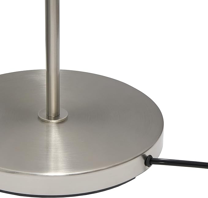 Simple Designs LF2004-GRY Brushed Nickel Stick Drum Shade Floor Lamp, Gray - LeafyLoom