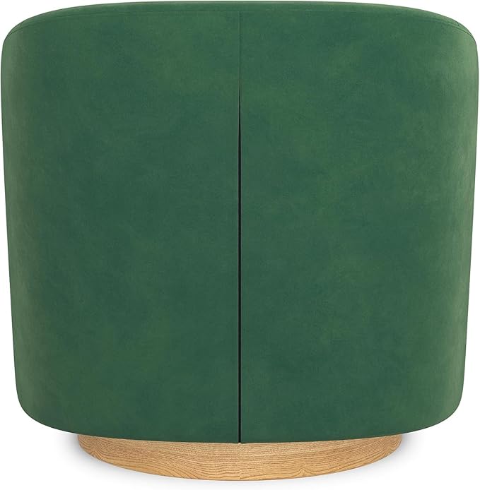 Sunny Heart Swivel Accent Chair, Velvet Swivel Barrel Chair, Swivel Club Chair with Wood Base, Modern Upholstered Armchair, Cozy Chairs for Living Room, Bedroom, Reading - LeafyLoom