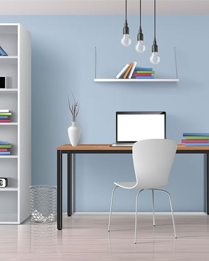 Large Table 24x55 inches Writing Computer Desk Modern Simple Study Desk Industrial Style Laptop Table for Home Office Brown Notebook Desk - LeafyLoom