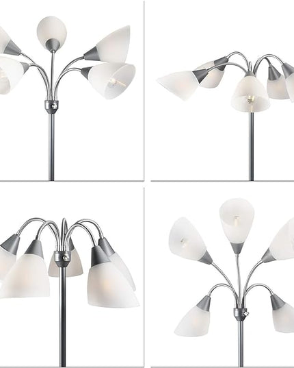 Medusa Floor Lamps Standing Lamps 5 Heads Adjustable Reading Light Large Shade Use E26 A19 Bulb Floor Lamps for Living Room Bedroom by ONEXT - LeafyLoom