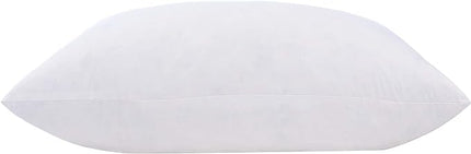 L' COZEE 100% Cotton Cover, Feather & Down Pillow, Best use for Decorative Pillows & for Firm Sleepers, White, Size (18x18) - LeafyLoom