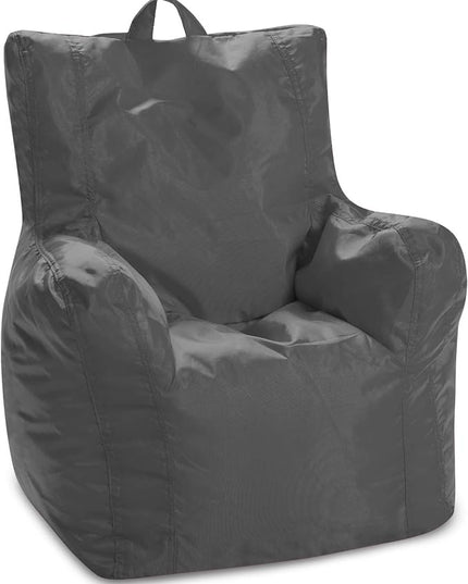 Posh Creations Bean Bag Structured Seat for Toddlers and Kids, Comfy Chair for Children, Pasadena, Charcoal Gray - LeafyLoom