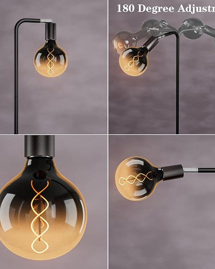 Modern Floor Lamps with Light Bulb, Industrial Floor Lamp for Living Room 5" Light Bulb 69" Tall Bright Warm White Standing Lamp, E26 Socket, On/Off Foot Switch for Office Bedroom - LeafyLoom