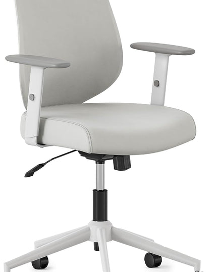 Branch Daily Chair - Vegan Leather Office Chair with Swivel, Lumbar Rest, and Adjustable Armrests - Comfortable Seating for Improved Posture and Productivity - Limestone - LeafyLoom