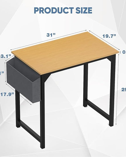 32 Inch Small Office Desk Modern Simple Style Writing Study Work Computer Table for Home Bedroom - LeafyLoom