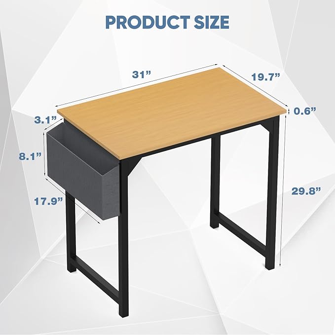 32 Inch Small Office Desk Modern Simple Style Writing Study Work Computer Table for Home Bedroom - LeafyLoom