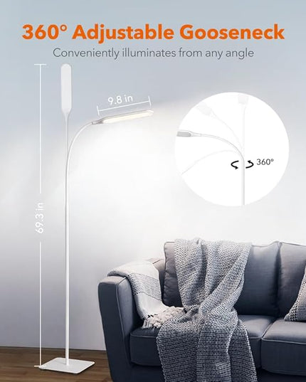 LED Lash Light for Eyelash Tech, Adjustable Gooseneck Dimmable Floor Standing Lamp, Lash Lamp for Facial Spa Salon Makeup - LeafyLoom