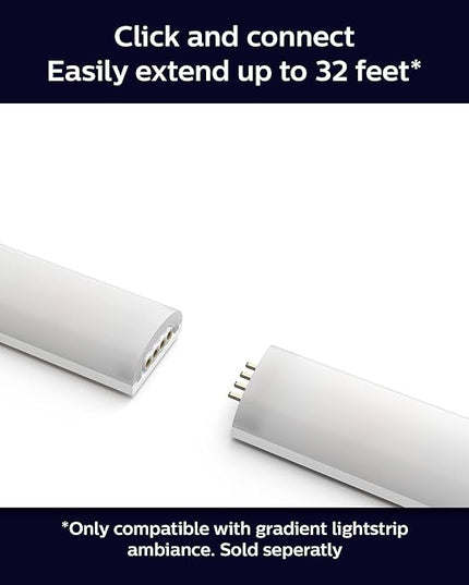 Philips Hue Indoor 3-Foot Smart LED Light Strip Extension - Flowing Multicolor Effect - Requires Base Kit - 1 Pack - Control with Hue App - Works with Alexa, Google Assistant and Apple HomeKit PhilipsHue