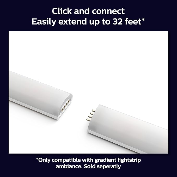 Philips Hue Indoor 3-Foot Smart LED Light Strip Extension - Flowing Multicolor Effect - Requires Base Kit - 1 Pack - Control with Hue App - Works with Alexa, Google Assistant and Apple HomeKit PhilipsHue
