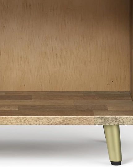 SIMPLIHOME Jager SOLID MANGO WOOD 22 Inch Wide Mid Century and Contemporary Style Bedside Nightstand Table in Natural, for The Living Room and Bedroom - LeafyLoom