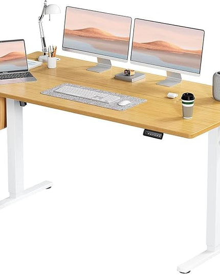 NicBex Home Office Height Adjustable Electric Height Adjustable Standing Desk Sit to Stand Ergonomic Computer Desk Adjustable Height Stand Up Desk for Home Office, Yellow - LeafyLoom