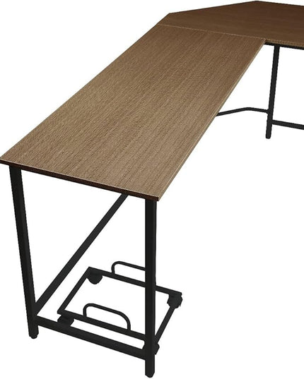 NicBex Kimberly-DW-00035-LWJ Home Office Desks, 66"x47"x30", Oak - LeafyLoom