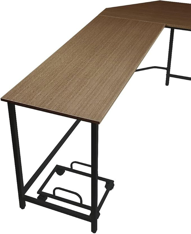 NicBex Kimberly-DW-00035-LWJ Home Office Desks, 66"x47"x30", Oak - LeafyLoom