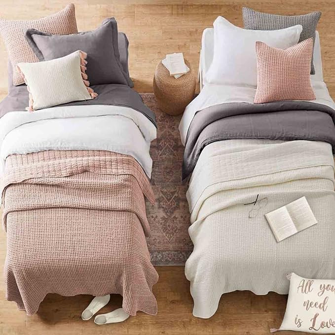 ETDIFFE Grey Comforter Set Twin/Twin XL Size, 2pc Aesthetic Modern Gray Bedding Set - Soft & Lightweight All Season Extra Long Microfiber Down Alternative Bed Comforter with 1 Pillow Sham - LeafyLoom