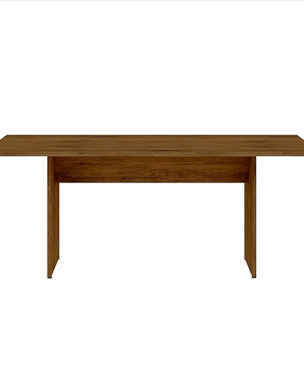 Manhattan Comfort Nomad Dining Table for 4 to 6, Modern Rustic Farmhouse Statement Furniture Piece with Protouch Wood Grain Finish, Sturdy H-Base Pedestal Design, Easy Assembly, 67.91", Nature - LeafyLoom