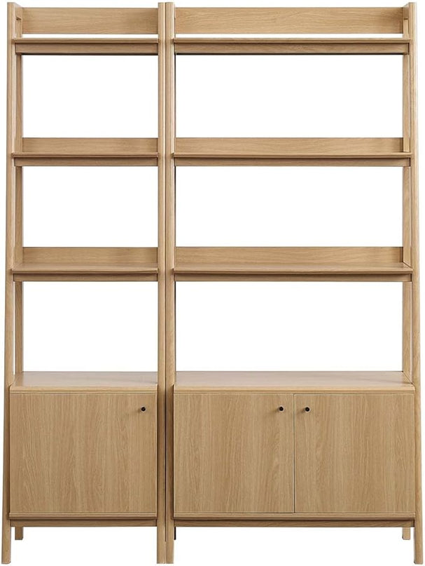 Modway Bookshelf Display Cases in Oak - Set of 2 - LeafyLoom