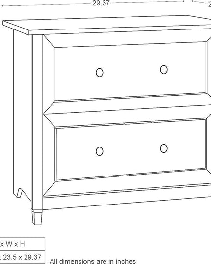 Sauder Edge Water Lateral File, L: 33.31" x W: 23.47" x H: 29.37, Estate Black finish - LeafyLoom