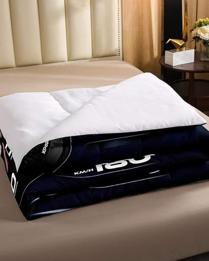Erosebridal Teens Race Car Comforter Set Full Size, Kids Cool Speed Racing Car Quilt Set, Extreme Sport Bedding Set for Boys Youth Adult Bedroom, Black Automobile Quilted Duvet for Bedroom - LeafyLoom