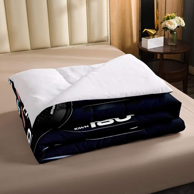 Erosebridal Teens Race Car Comforter Set Full Size, Kids Cool Speed Racing Car Quilt Set, Extreme Sport Bedding Set for Boys Youth Adult Bedroom, Black Automobile Quilted Duvet for Bedroom - LeafyLoom