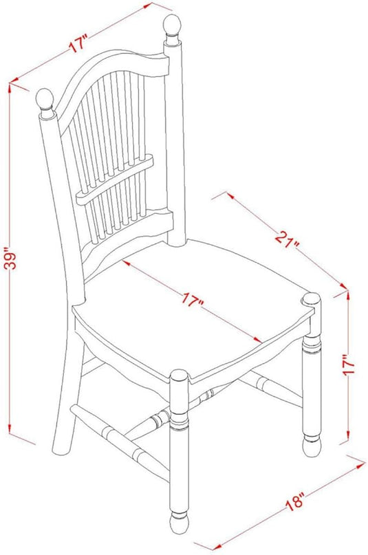 East West Furniture Boston 5 Piece Dinette Set for 4 Includes a Round Room Table and 4 Kitchen Dining Chairs, 42x42 Inch, Linen White - LeafyLoom