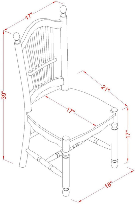 East West Furniture ANDO3-LWH-W Antique 3 Piece Dinette Set for Small Spaces Contains a Round Kitchen Table with Pedestal and 2 Dining Chairs, 36x36 Inch - LeafyLoom
