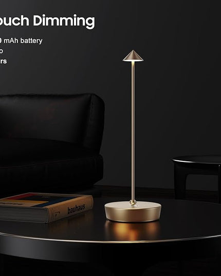 2Pack Cordless Table Lamp Rechargeable , Portable Outdoor LED Table Lamp Waterproof 6000mAh Battery Desk Lamp, 3 Color Stepless Dimming Table Light for Restaurant/Bedroom/Bar/Outdoor Party/Camping - LeafyLoom