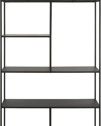 Henn&Hart 72" Tall Rectangular Bookcase in Blackened Bronze, Table for Living Room, Bedroom - LeafyLoom