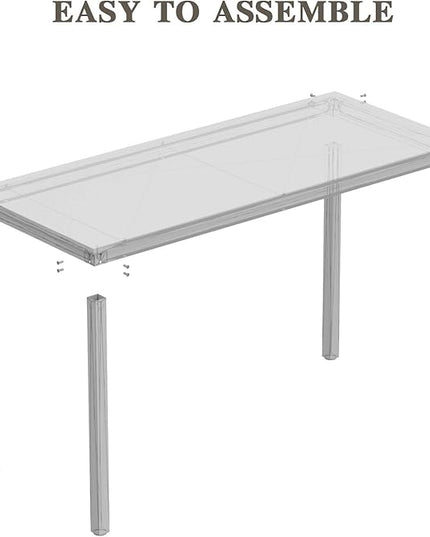 Teraves Computer desk/Dining Table Office Desk Sturdy Writing Workstation for Home Office (39.37“, White) - LeafyLoom