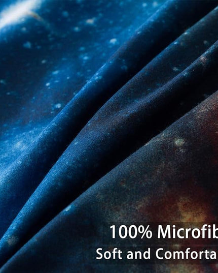 Litanika 3D Galaxy Comforter Queen(90x90lnch), 3 Pieces(1 Galaxy Comforter, 2 Pillowcases), Universe Nebula Outer Space Comforter, Microfiber Bedding Set for Boys Kids - LeafyLoom