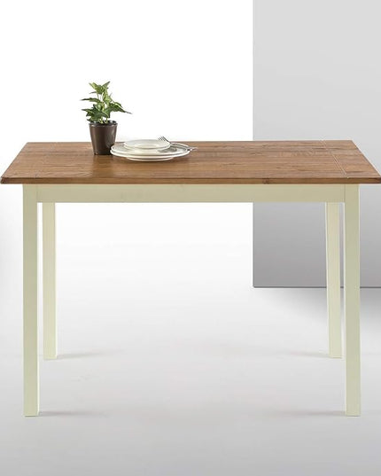 ZINUS Becky Farmhouse Wood Dining Table, Table Only White 45 in x 28 in x 29 in - LeafyLoom