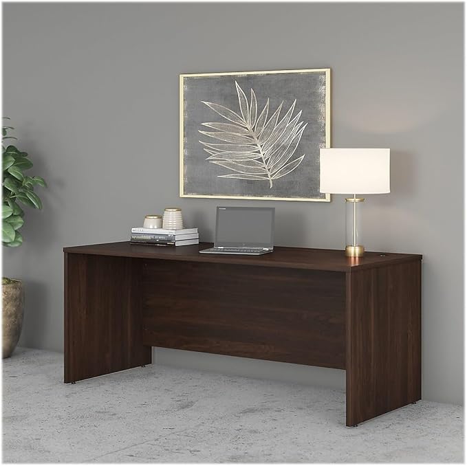 Bush Business Furniture Studio C Office Desk, Computer Table for Home or Professional Workspace, 72W x 30D, Black Walnut - LeafyLoom