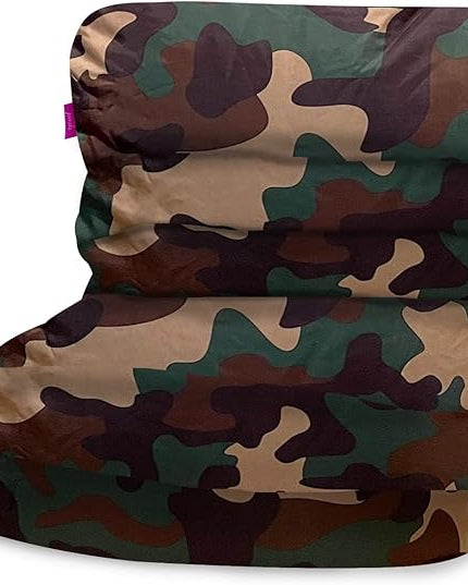 Posh Creations Structured Comfy Bean Bag Chair for Gaming, Reading and Watching TV, Laguna Lounger, Nylon - Camo Green - LeafyLoom
