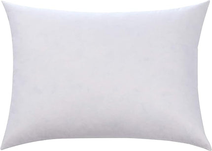 L' COZEE 100% Cotton Cover, Feather & Down Pillow, Best use for Decorative Pillows & for Firm Sleepers, White, Size 18x24 - LeafyLoom