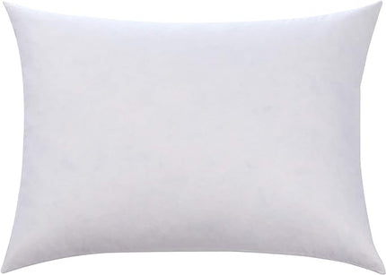 L' COZEE 100% Cotton Cover, Feather & Down Pillow, Best use for Decorative Pillows & for Firm Sleepers, White, Size (12x16) - LeafyLoom
