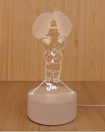 Jin Kpop Bangtan Boys LED Night Light Bedroom Desk Lamp - Perfect Holiday Gift, Birthday Gift, Christmas Gift (Novelty Item, Limited Stock) - LeafyLoom