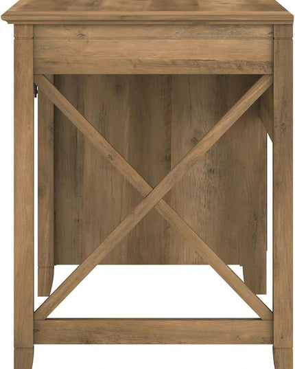 Bush Furniture Key West Computer Desk with Storage | Small for Home Office | Modern Farmhouse, 54W, Reclaimed Pine - LeafyLoom