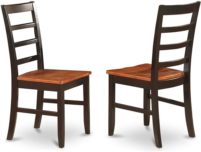 East West Furniture DLPF5-BCH-W Dublin 5 Piece Dinette Set for 4 Includes a Round Room Table with Dropleaf and 4 Dining Chairs, 42x42 Inch, Black & Cherry - LeafyLoom