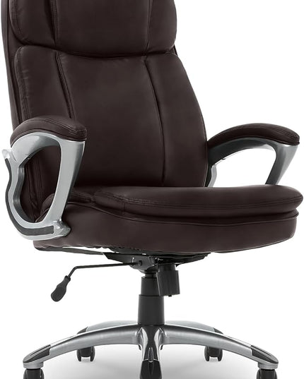 Serta Fairbanks Big and Tall High Back Executive Office Ergonomic Gaming Computer Chair with Layered Body Pillows, Contoured Lumbar Zone, Brown - LeafyLoom