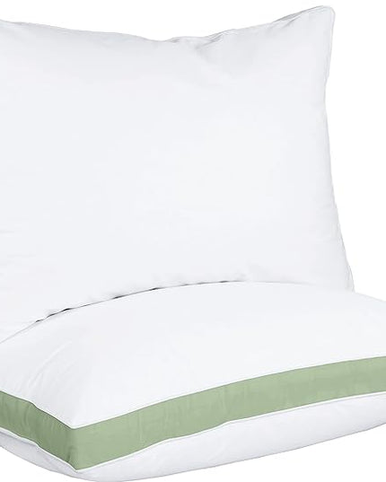 Utopia Bedding Bed Pillows for Sleeping Queen Size (Sage), Set of 2, Cooling Hotel Quality, Gusseted Pillow for Back, Stomach or Side Sleepers - LeafyLoom