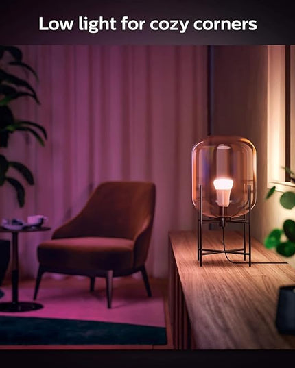 Philips Hue Smart 60W A19 LED Bulb - White and Color Ambiance Color-Changing Light - 1 Pack - 800LM - E26 - Indoor - Control with Hue App - Works with Alexa, Google Assistant and Apple Homekit PhilipsHue