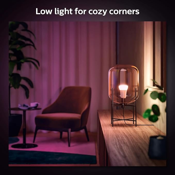 Philips Hue Smart 60W A19 LED Bulb - White and Color Ambiance Color-Changing Light - 1 Pack - 800LM - E26 - Indoor - Control with Hue App - Works with Alexa, Google Assistant and Apple Homekit PhilipsHue