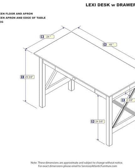 AFI Lexi Desk with Drawer and Charging Station in White - LeafyLoom