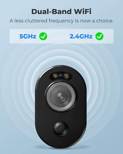 REOLINK 5MP Solar Security Cameras Outdoor Wireless, Spotlight Color Night Vision, 2.4G/5Ghz WiFi Home Surveillance, Solar/Battery Powered, Human/Car Detection, Local Recording, Argus 3 Pro Kit Black REOLINK