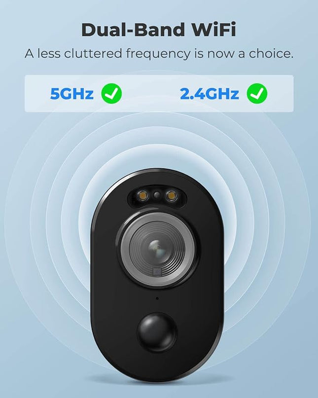 REOLINK 5MP Solar Security Cameras Outdoor Wireless, Spotlight Color Night Vision, 2.4G/5Ghz WiFi Home Surveillance, Solar/Battery Powered, Human/Car Detection, Local Recording, Argus 3 Pro Kit Black REOLINK